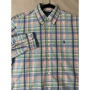 Polo Ralph Lauren Men’s Shirt Size M Classic-Fit Plaid Stretch Cotton NO POCKET